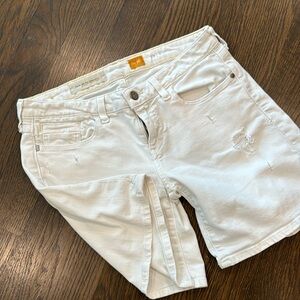 Anthropologie Pilcro and the letterpress shorts white denim design size 26